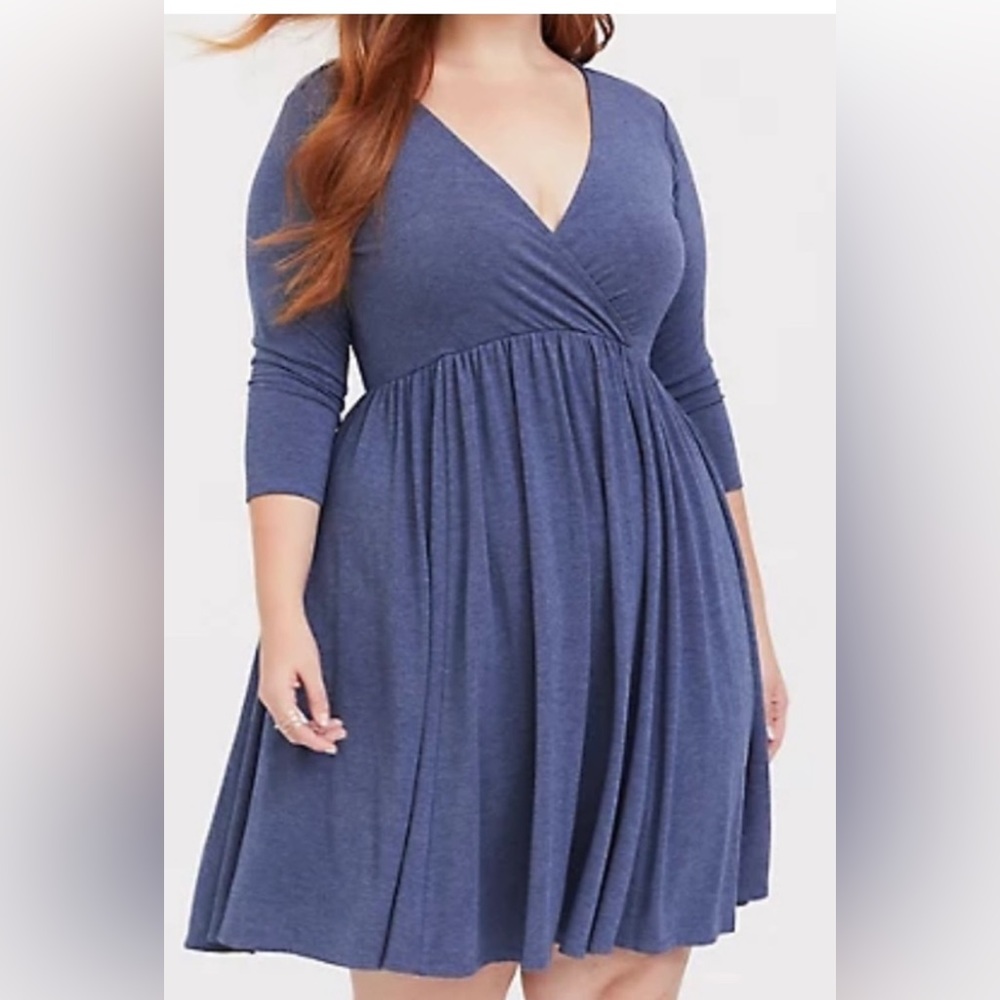 Torrid Mini Jersey Surplice Skater Dress Size 1